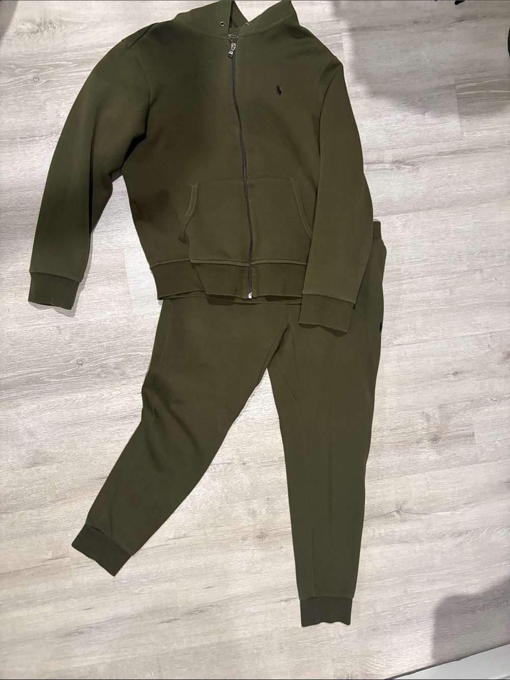 Ralph Lauren Olive Green Zip Hoodie & Joggers Set